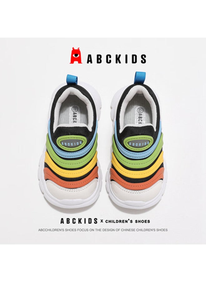 Abc Kids Kids Sports Shoes Spring/autumn Boys Girls Casual Shoes Caterpillar Shoes Beige/black Color Size 32 Inner Length 184 - Image 3