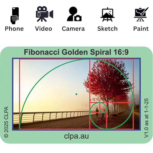 CLPA Fibonacci Golden Spiral Viewfinder — Artist Viewfinder for Drawing and Photography — Composition Viewfinder — 3:2, 4:3 and 16:9 — Made in Australia - Image 3