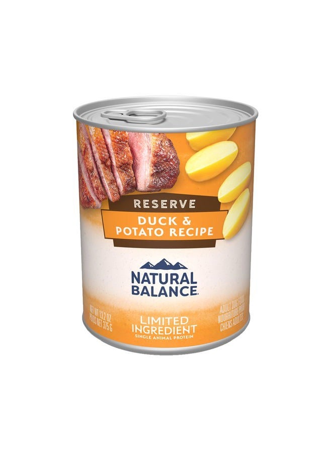 Natural Balance Limited Ingredient Adult Grain-Free Wet Canned Dog Food, Reserve Duck & Potato Recipe, 13 Ounce (Pack of 12) - Image 1