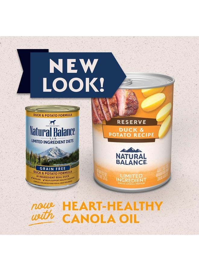 Natural Balance Limited Ingredient Adult Grain-Free Wet Canned Dog Food, Reserve Duck & Potato Recipe, 13 Ounce (Pack of 12) - Image 2