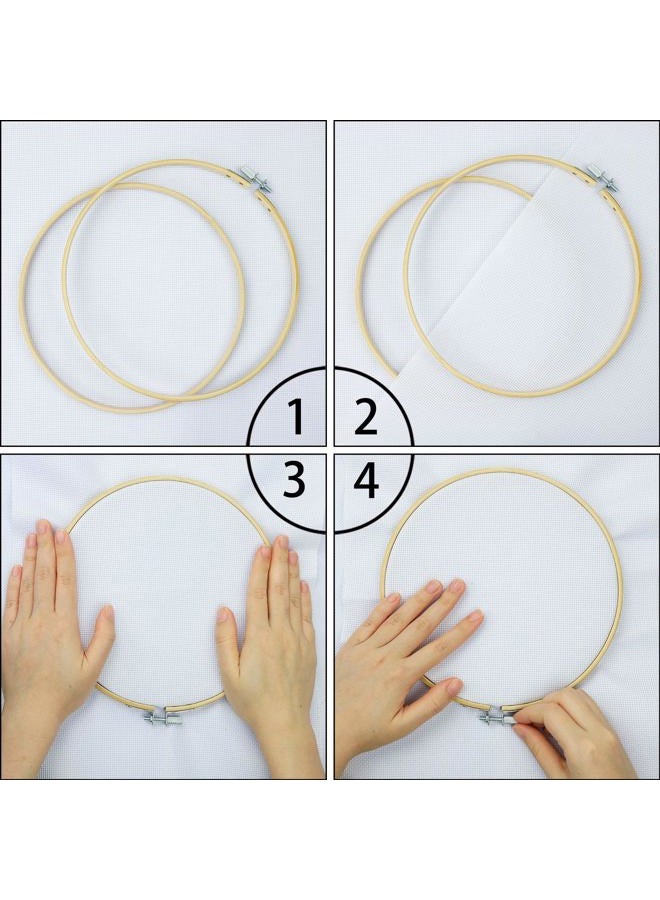 Similane 5 Pieces Embroidery Hoops Bamboo Circle Cross Stitch Hoop Ring 5 inch to 10 inch for Embroidery and Cross Stitch - Image 4