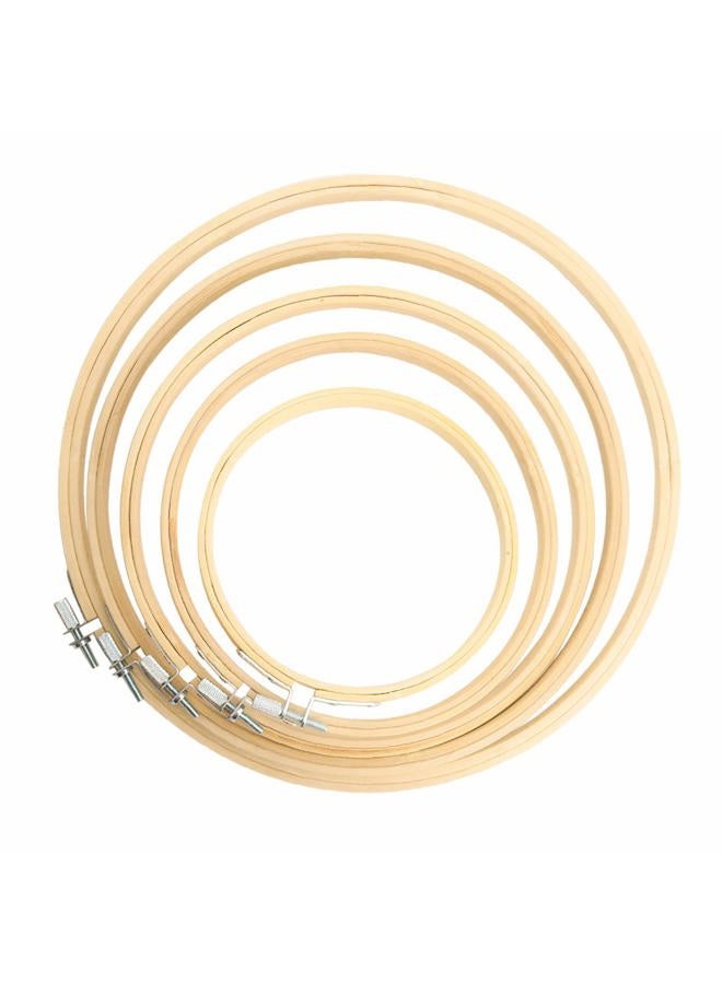 Similane 5 Pieces Embroidery Hoops Bamboo Circle Cross Stitch Hoop Ring 5 inch to 10 inch for Embroidery and Cross Stitch - Image 1