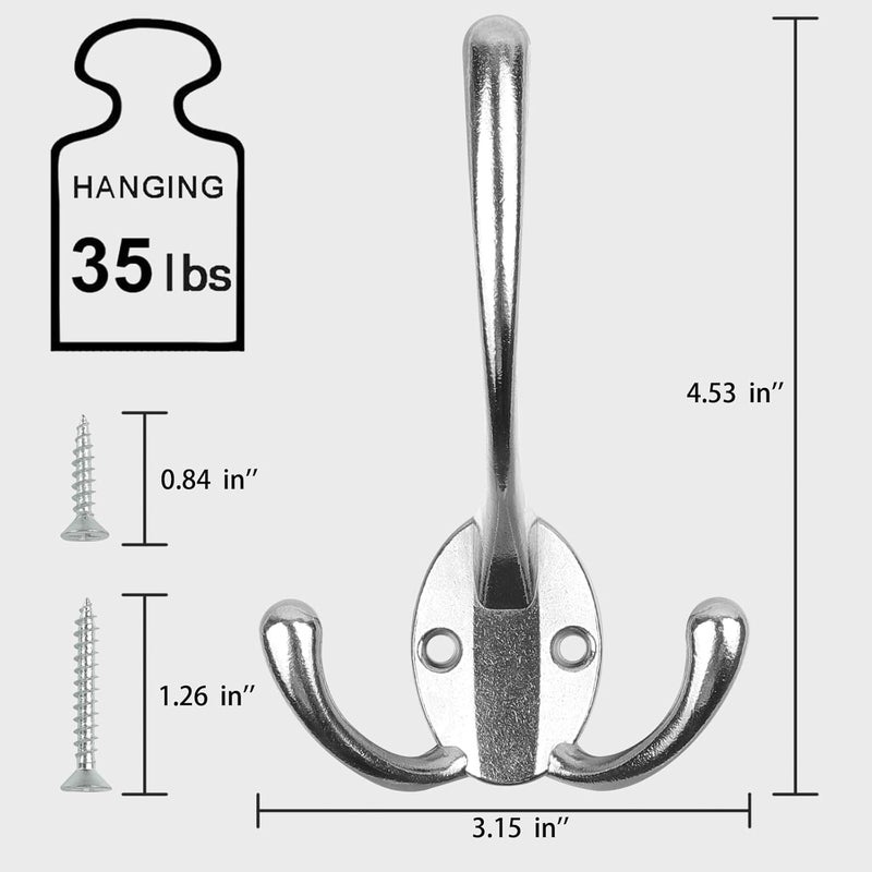 HADWER Wall Mounted Coat Hooks 5 Pack Heavy Duty Black Hardware Robe Hooks Decorative for Single Hanging Coats Towel Cubicle Classroom Kitchen Bath Backpack Hat Hook - Image 3