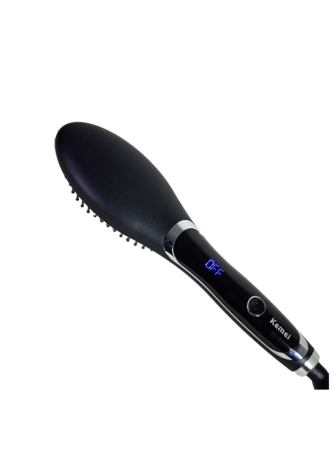 Kemei Hair Straightener Brush Black km-1320 - Image 2