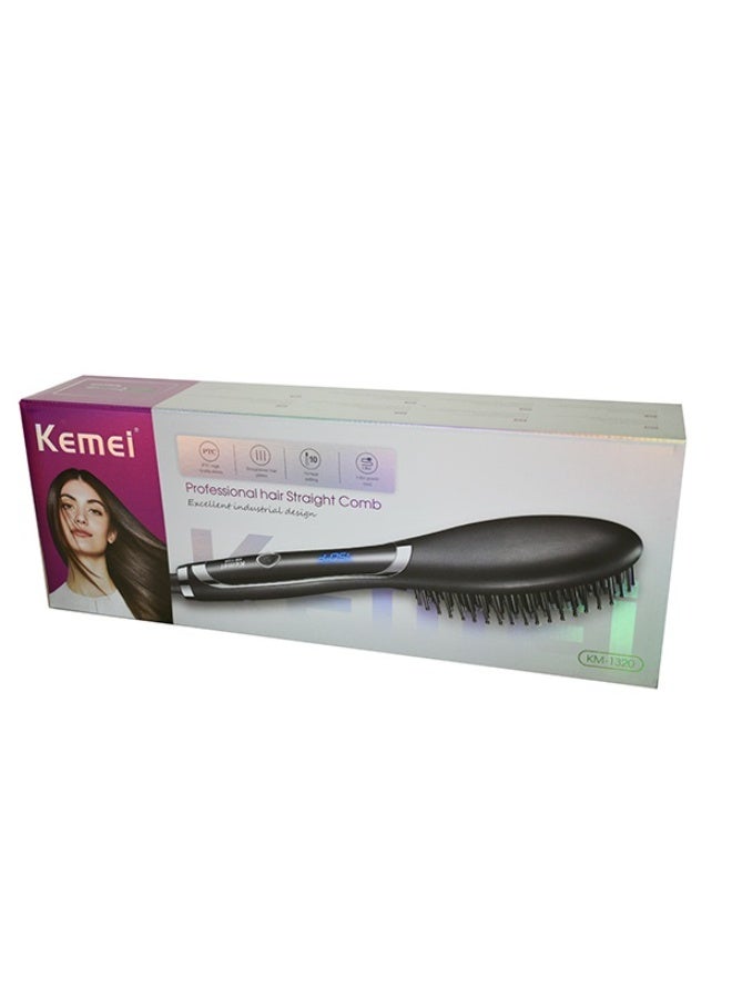Kemei Hair Straightener Brush Black km-1320 - Image 3