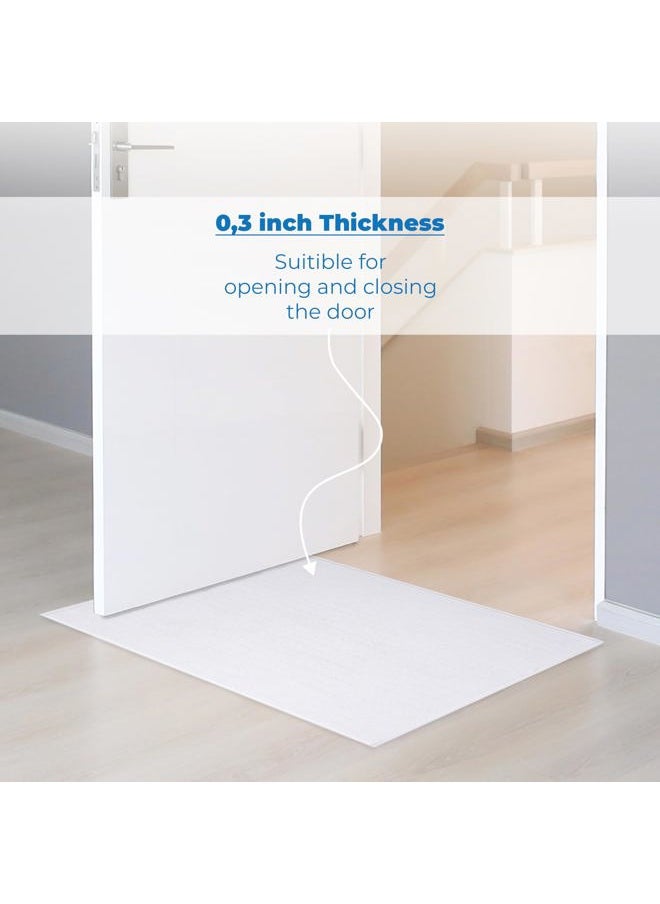 Cotton Paradise 100% Cotton Non Slip Bath Mats for Bathroom, 20x34 inch Soft Absorbent Quick Dry Machine Washable Floor Bath Mat, White Bath Rug  - Image 4