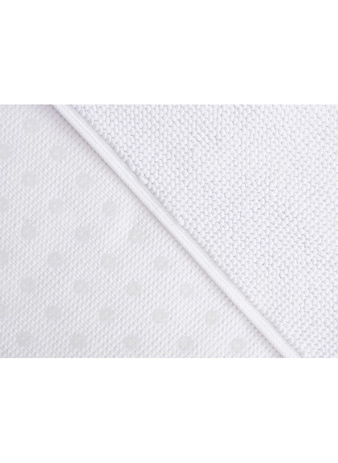 Cotton Paradise 100% Cotton Non Slip Bath Mats for Bathroom, 20x34 inch Soft Absorbent Quick Dry Machine Washable Floor Bath Mat, White Bath Rug  - Image 5