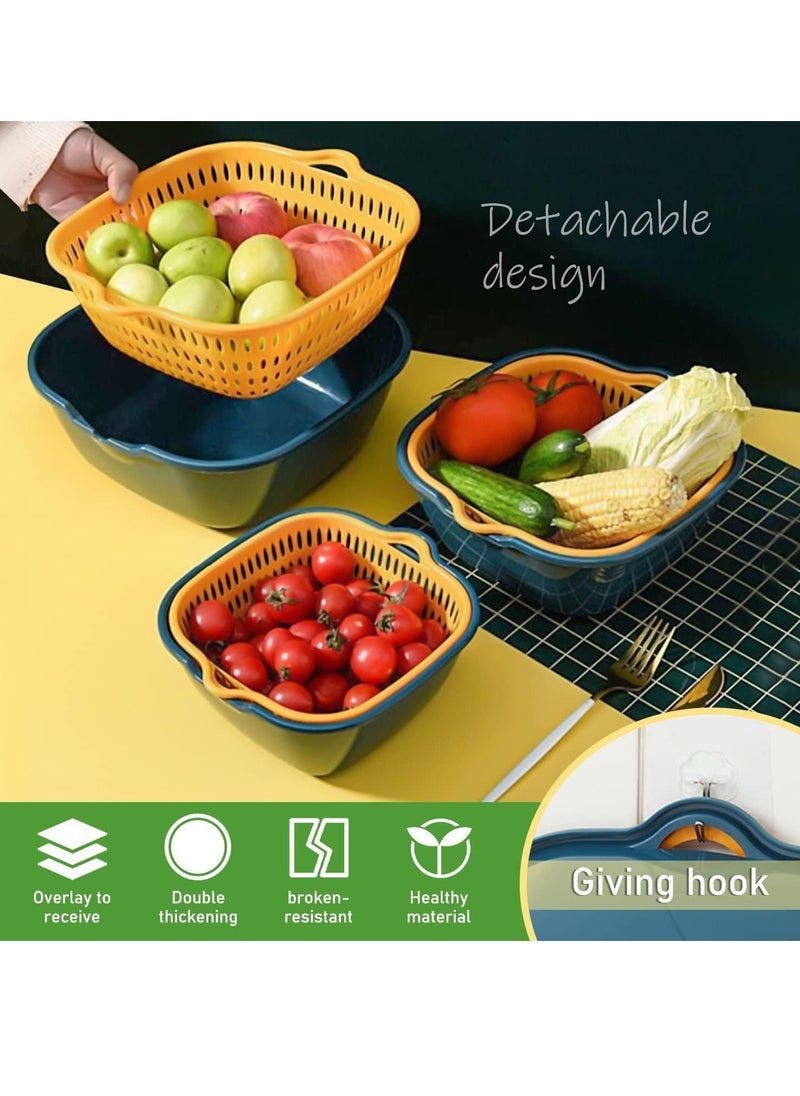 TYCOM 6pcs Colander Strainer Drainer for Food Drain Bowl Set Best Kitchen Accessories for Fruit Veggies Rice Pasta Straining Strainer  - Image 5