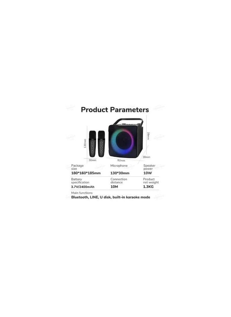 SDRD - SD508 Home Karaoke Portable Bluetooth Speaker Dual Wireless Microphone Live TV FM Radio TF Card USB Subwoofer Music Center Audio - Image 1
