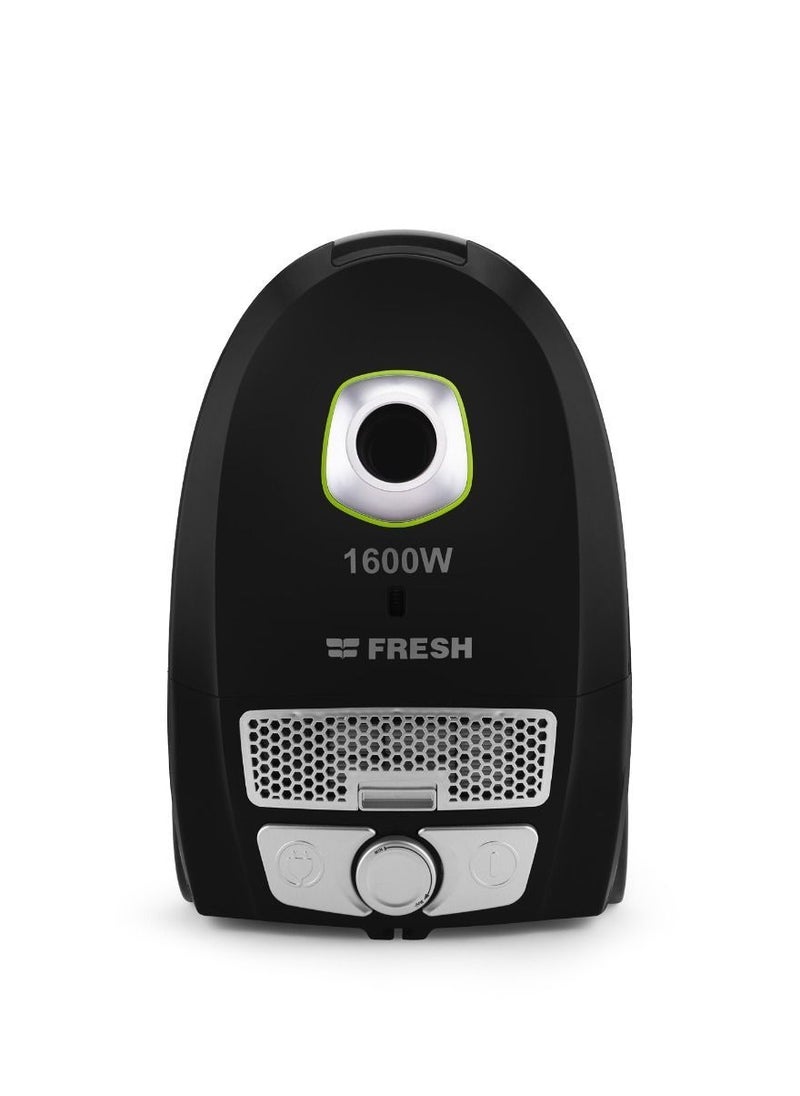 Fresh Fresh Vacuum Cleaner Faster 1600 Watt with Bag - Black 