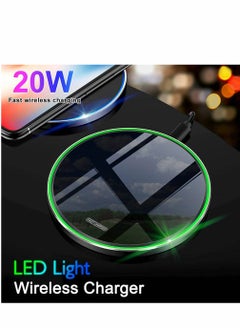 SYOSI 20W Max Fast Wireless Charging Pad Qi Certified for iPhone 13/12/SE/11/X Pro/2 15W Charge Mats S22/S21/S20/Note 20/10 Galaxy Buds/Buds+  - Image 4