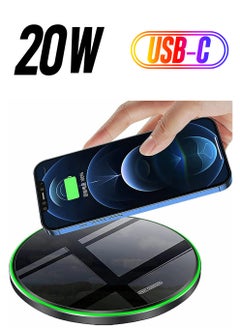 SYOSI 20W Max Fast Wireless Charging Pad Qi Certified for iPhone 13/12/SE/11/X Pro/2 15W Charge Mats S22/S21/S20/Note 20/10 Galaxy Buds/Buds+  - Image 1