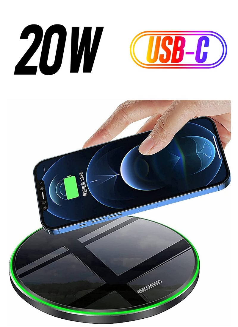 SYOSI 20W Max Fast Wireless Charging Pad Qi Certified for iPhone 13/12/SE/11/X Pro/2 15W Charge Mats S22/S21/S20/Note 20/10 Galaxy Buds/Buds+  - Image 1
