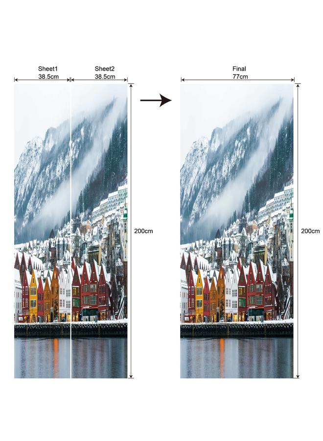 Bluejw Landscape Series Decorative Stickers Simulation Door Stickers Removable Waterproof Bedroom Living Room Renovation Pvc Wall Stickers A Generation Of Hair - Image 1