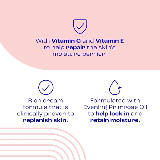 E45 Rich Cream with Vitamin C E for Dry to Very Dry Skin 400ml Intense Moisturisation with Evening Primrose Oil Body Face Hand Cream for LongLasting Moisturisation and Soft Skin - Image 4