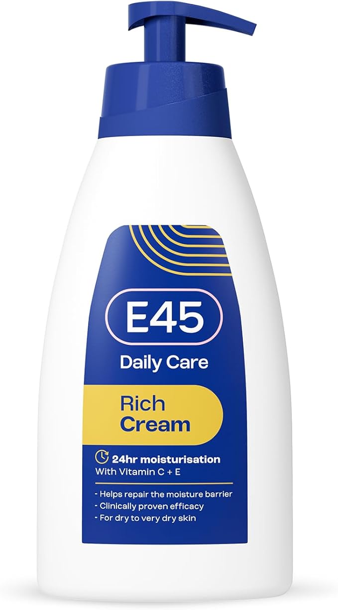 E45 Rich Cream with Vitamin C E for Dry to Very Dry Skin 400ml Intense Moisturisation with Evening Primrose Oil Body Face Hand Cream for LongLasting Moisturisation and Soft Skin - Image 2