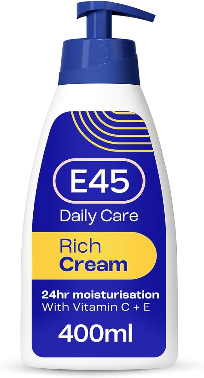 E45 Rich Cream with Vitamin C E for Dry to Very Dry Skin 400ml Intense Moisturisation with Evening Primrose Oil Body Face Hand Cream for LongLasting Moisturisation and Soft Skin - Image 1