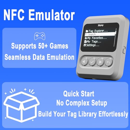 Wuzplay NFC Emulator Compatible with Switch 1 & 2 and NFC Enabled Devices - 1.54”OLED Screen Simple Operation | NFC Tags Tool - Stores 3000+ NFC Data Entries | Unlimited Rewrites - Image 2