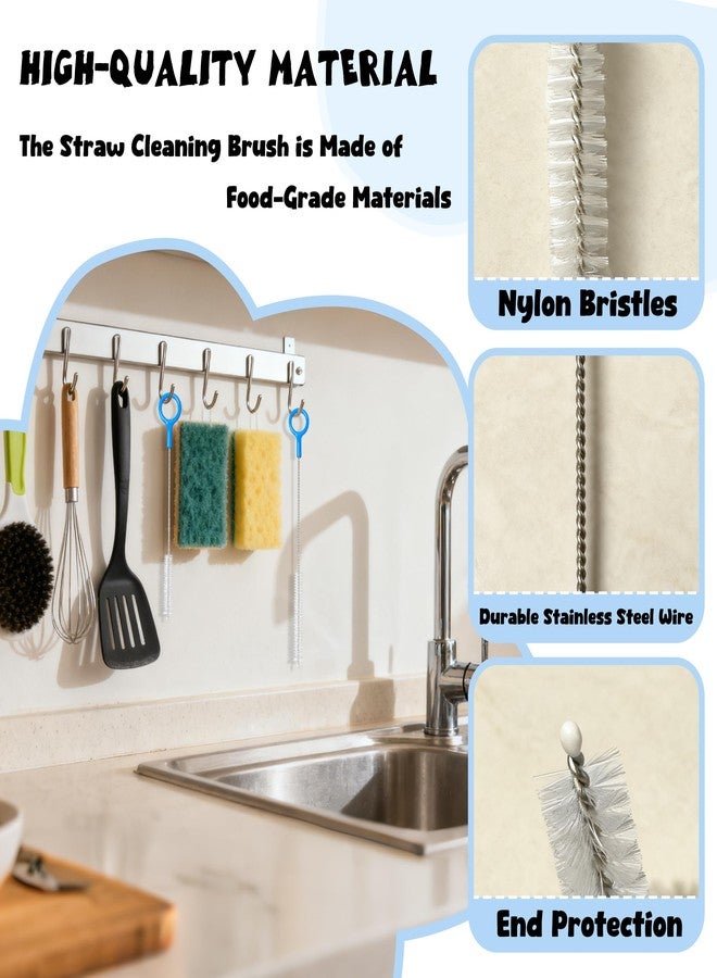 CIDYAUST Straw Cleaner Brush, Long 10&12 Inch Metal Brush for Straws, Reusable Straw Cleaning Brush for Stanley Cup, Water Bottle, Baby Bottle & Sip Cup, Food-Grade Straw Brush Cleaner Kit with Hanging Loop - Image 3