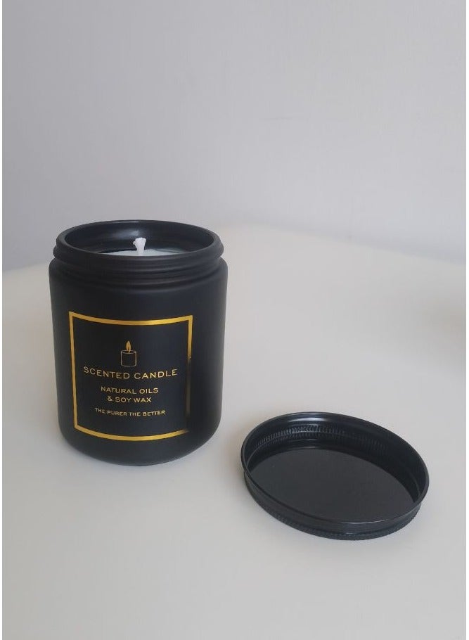 شمعة معطرة في وعاء زجاجي رائع برائحة الفانيليا أو العود تدوم طويلاً، مع مدة احتراق تصل إلى 52 ساعة، بتصميم أنيق في الوعاء للمنزل والهدايا - Image 3