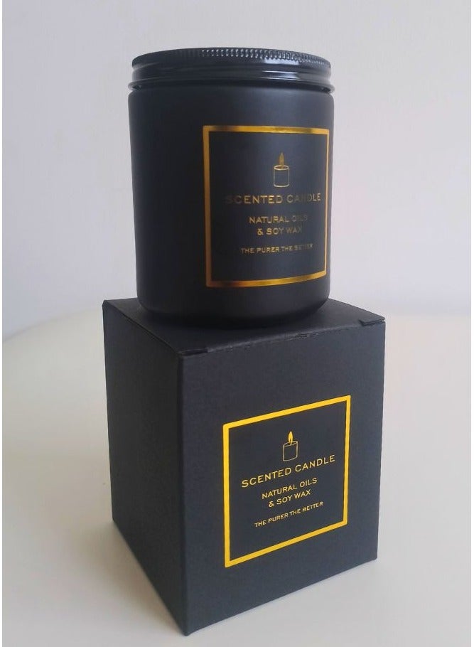 شمعة معطرة في وعاء زجاجي رائع برائحة الفانيليا أو العود تدوم طويلاً، مع مدة احتراق تصل إلى 52 ساعة، بتصميم أنيق في الوعاء للمنزل والهدايا - Image 2