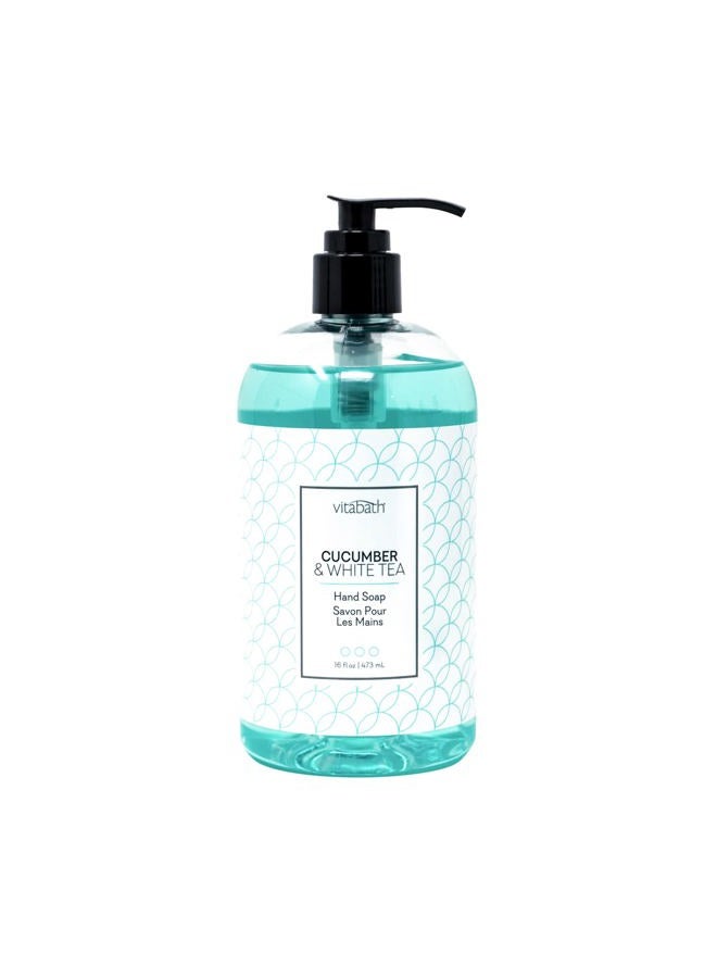 Vitabath Cucumber & White Tea Hand Soap Cleansing Moisturizing Wash for Hands with Nourishing Botanicals Aloe, Vitamins & Antioxidants - Cruelty-Free, Gluten-Free, Paraben-Free - 16 oz - Image 1