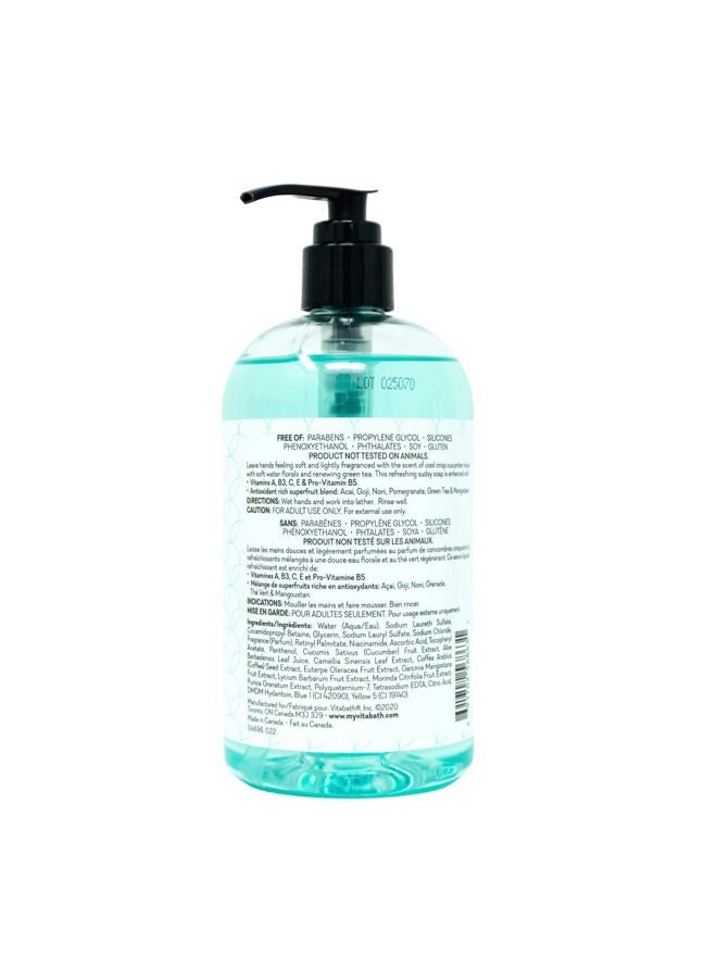 Vitabath Cucumber & White Tea Hand Soap Cleansing Moisturizing Wash for Hands with Nourishing Botanicals Aloe, Vitamins & Antioxidants - Cruelty-Free, Gluten-Free, Paraben-Free - 16 oz - Image 2