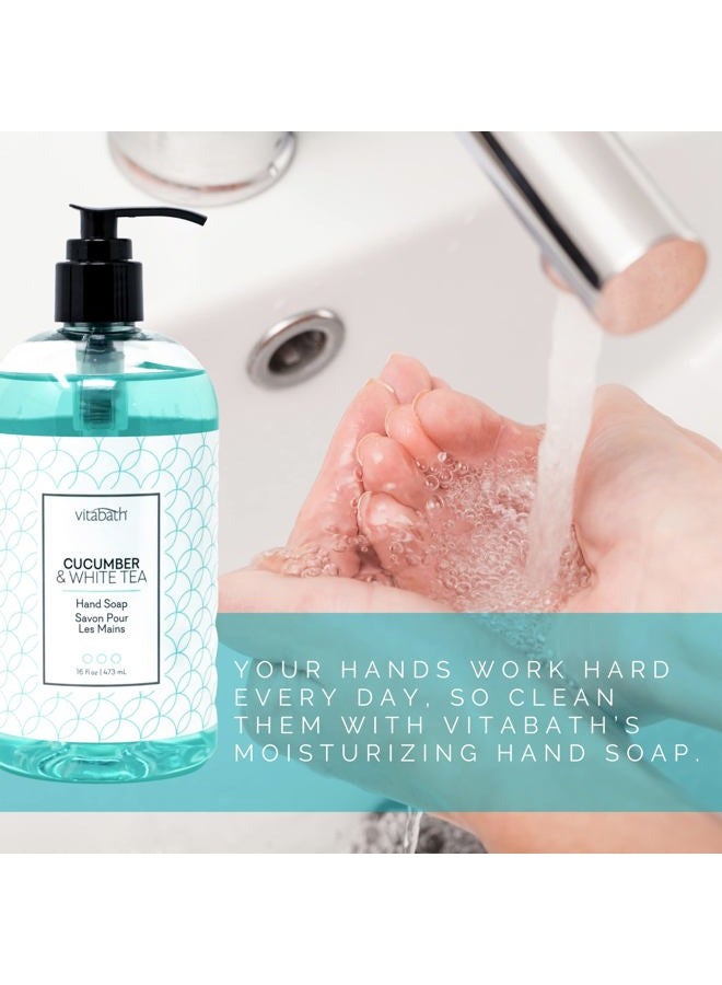 Vitabath Cucumber & White Tea Hand Soap Cleansing Moisturizing Wash for Hands with Nourishing Botanicals Aloe, Vitamins & Antioxidants - Cruelty-Free, Gluten-Free, Paraben-Free - 16 oz - Image 3