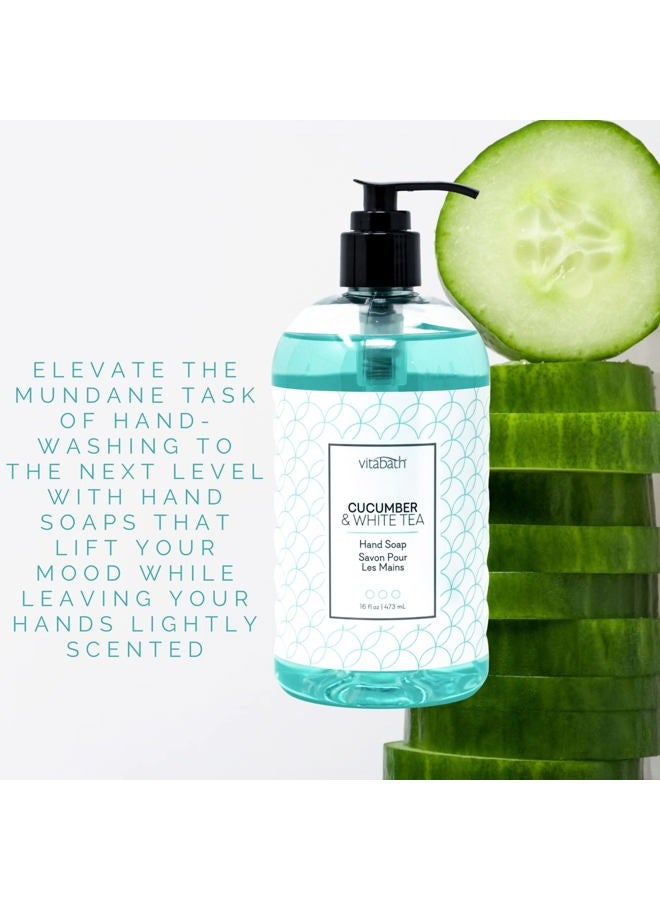 Vitabath Cucumber & White Tea Hand Soap Cleansing Moisturizing Wash for Hands with Nourishing Botanicals Aloe, Vitamins & Antioxidants - Cruelty-Free, Gluten-Free, Paraben-Free - 16 oz - Image 4