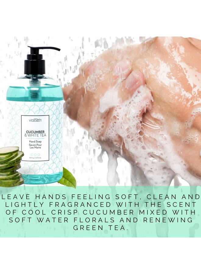 Vitabath Cucumber & White Tea Hand Soap Cleansing Moisturizing Wash for Hands with Nourishing Botanicals Aloe, Vitamins & Antioxidants - Cruelty-Free, Gluten-Free, Paraben-Free - 16 oz - Image 5