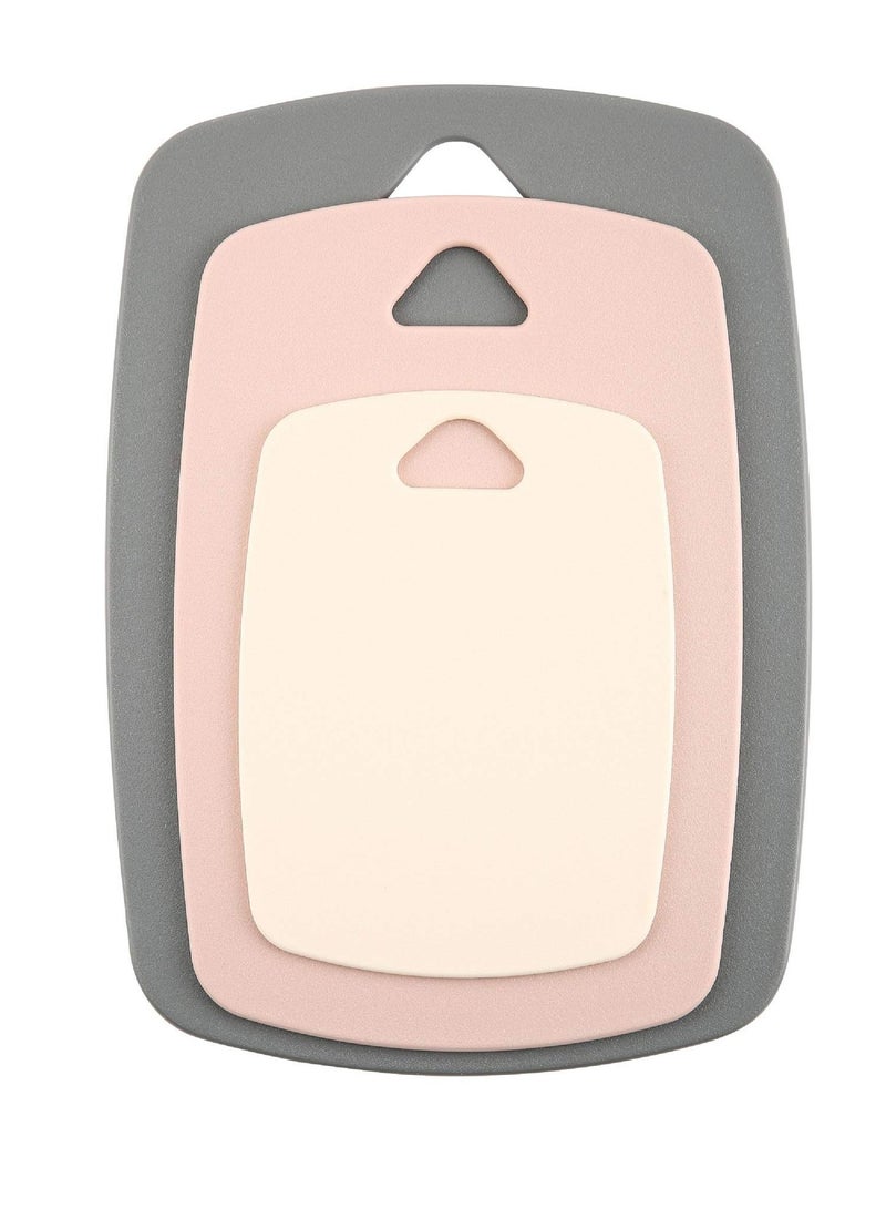 SOLARAE Set of 3 Plastic Cutting Boards with Non-Slip Backs, Dishwasher Safe, BPA Free, Easy to Clean, Ideal for Meat, Vegetables, and Fruits in Various Sizes. - Image 3