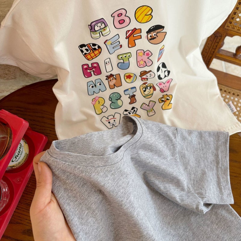 100 Cotton Children'S 2024 Boys' Short Sleeve T-Shirt Cartoon Printed Girls Baby Casual Top - Image 5