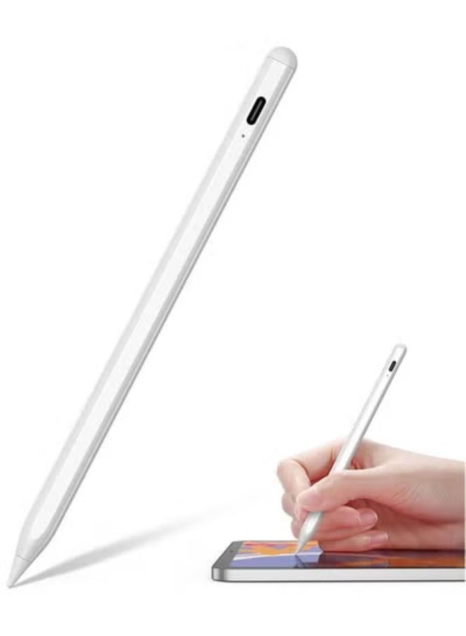 hayapoint Stylus Pen for iPad with Palm Rejection, Active Pencil Compatible with iPad 6-11th Gen, iPad Pro 11"/12.9", iPad Air M3/M2, iPad Mini 6/7, Magnetic Fast-Charging Stylus Pen for iOS and Android Devices, White - Image 1