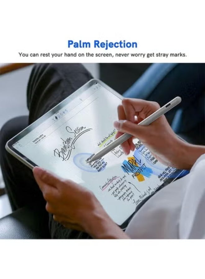 hayapoint Stylus Pen for iPad with Palm Rejection, Active Pencil Compatible with iPad 6-11th Gen, iPad Pro 11"/12.9", iPad Air M3/M2, iPad Mini 6/7, Magnetic Fast-Charging Stylus Pen for iOS and Android Devices, White - Image 4