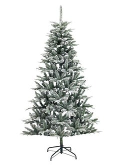 Generic 210cm Snowy Artificial Christmas Tree Pine Cones and Berries Premium Spruce Hinged With Metal Stand  - Image 1