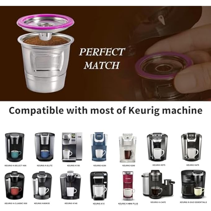 كاست ويف كبسولات قهوة قابلة لإعادة الاستخدام من الفولاذ المقاوم للصدأ، فلاتر قهوة قابلة لإعادة التعبئة 10 20 تصميم شبكي مزدوج لنكهة قهوة أغنى، سهلة التنظيف، مقاومة للحرارة ومتينة، عبوة من قطعتين - Image 3