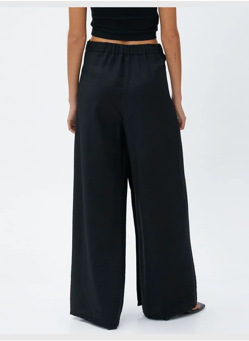 KOTON Wrapped Belt Detail Palazzo Trousers