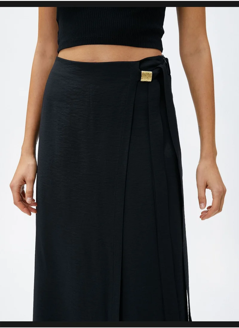 KOTON Wrapped Belt Detail Palazzo Trousers