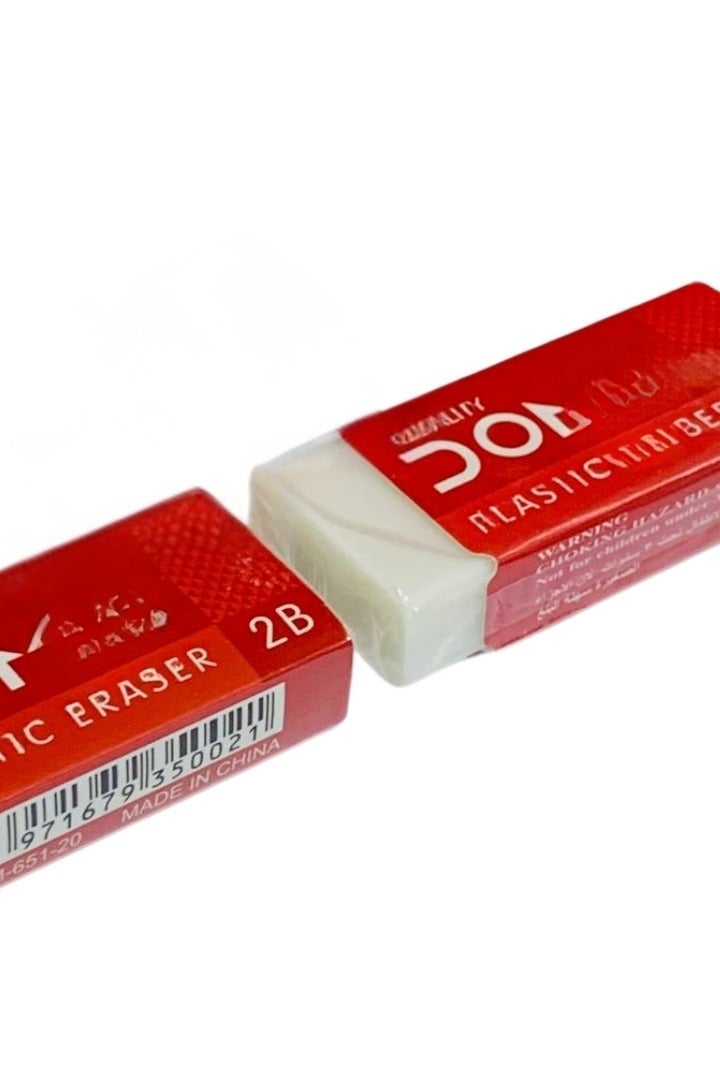 DOMS Plastic Eraser 18-2B 860 – Practical Design for Students and Artists, White Color - Image 2