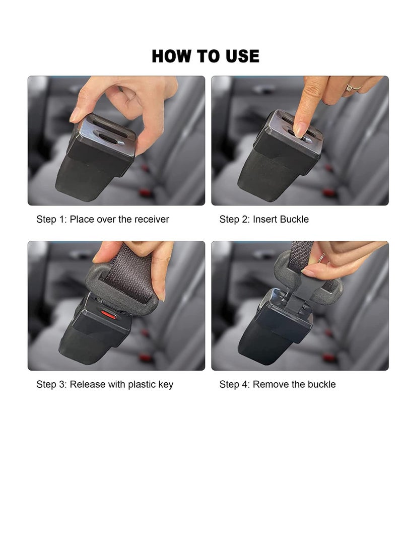 Generic Seat Belt Buckle Cover for Kids Prevent Unbuckling with Universal Fit 2 Pack Black Safety Guards  - Image 2