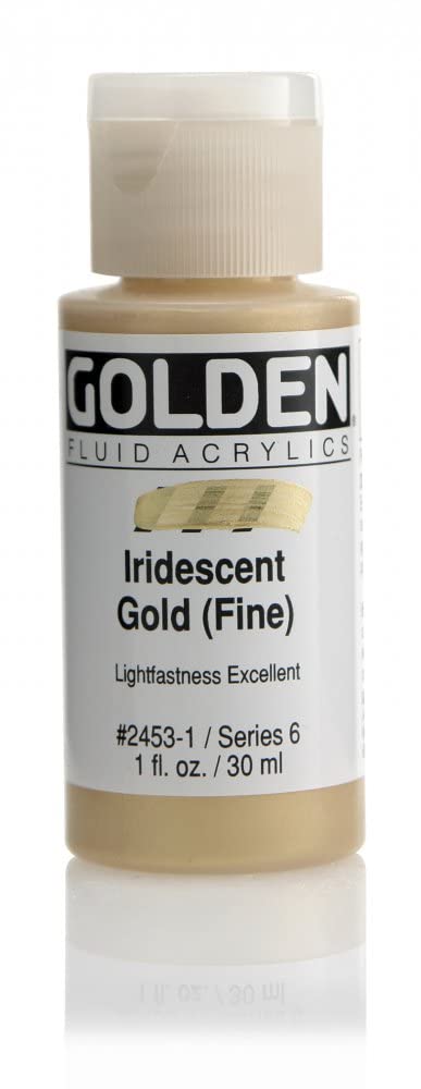 Golden Fluid Acrylic Paint 1 Ounce-Iridescent Gold Fine - Image 5