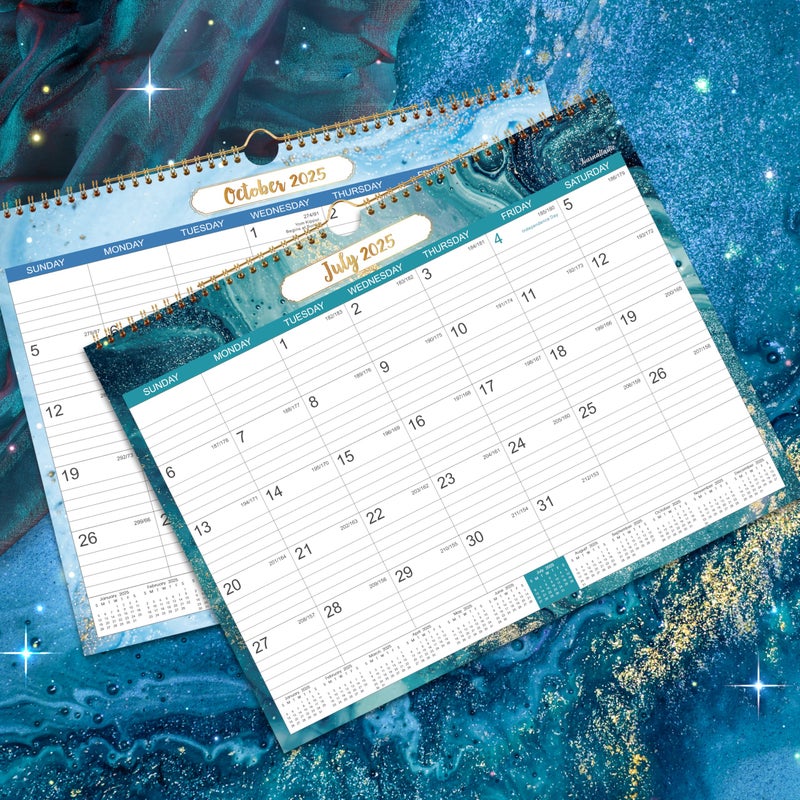 Journaltastic 2025-2026 Calendar - 2025-2026 Wall Calendar with Julian Date, Jul 2025 - Dec 2026, Twin-Wire-Bound, 14.76”x 11.6”, Thick Paper Perfect for Organizing & Planning, 6 Different Background Patterns - Image 3