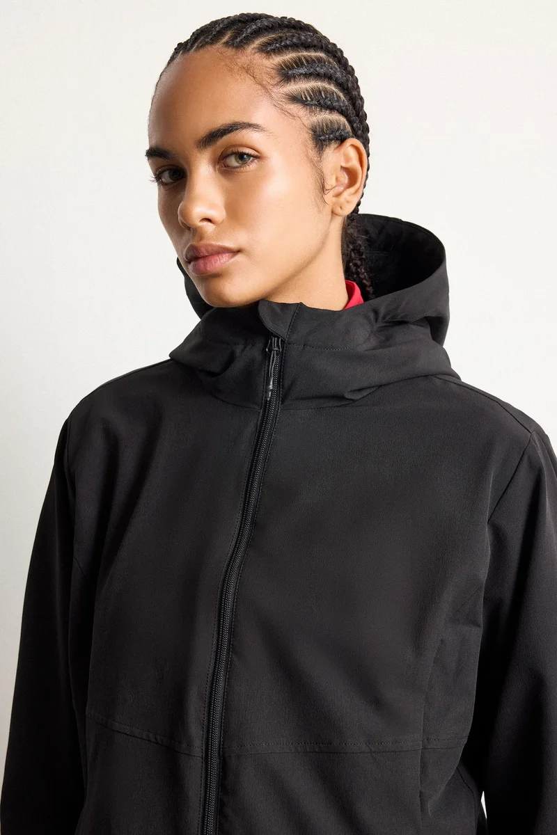 Defacto  Regular Fit Water-Repellent Fleece Lined Hooded Zip-Up Jacket for Women | Best Price UAE