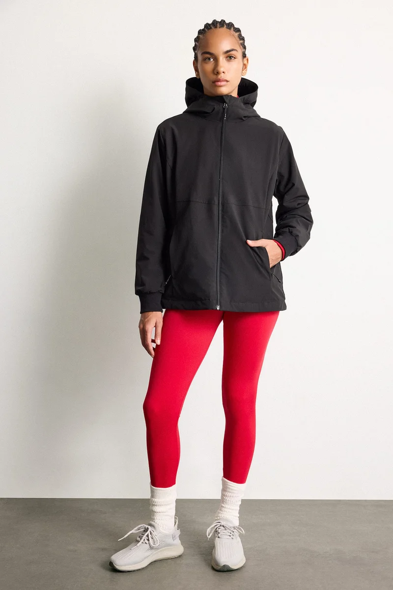 Defacto  Regular Fit Water-Repellent Fleece Lined Hooded Zip-Up Jacket for Women | Best Price UAE