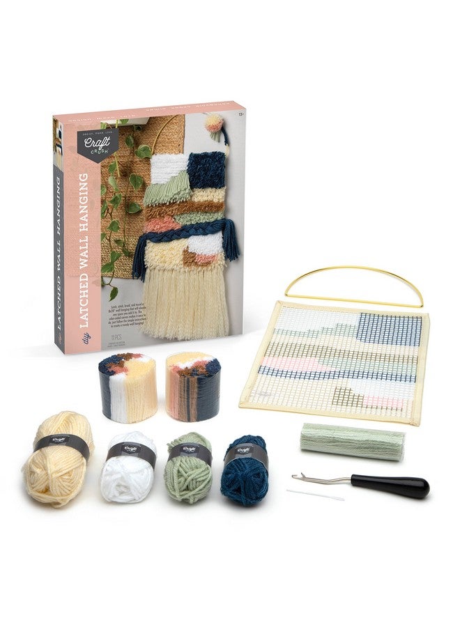Craft Crush Latched Wall Hanging Craft Kit Diy Kits For Home Decor Includes Latch Hook Braiding & Weaving Tools Art & Craft Activity For Adults & Teens Makes 8 X 20 Canvas Wall Hanging Kit - Image 4
