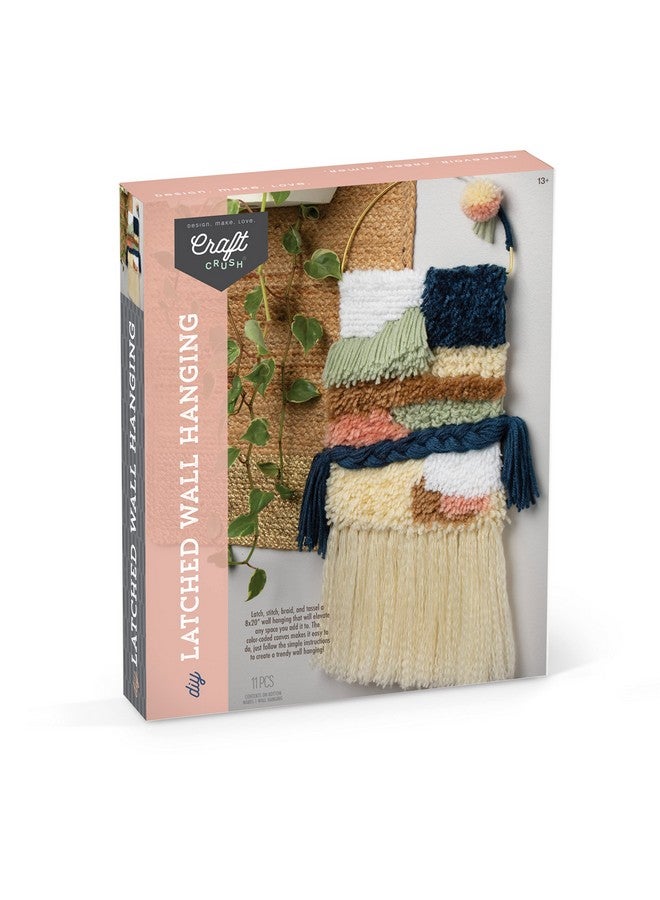 Craft Crush Latched Wall Hanging Craft Kit Diy Kits For Home Decor Includes Latch Hook Braiding & Weaving Tools Art & Craft Activity For Adults & Teens Makes 8 X 20 Canvas Wall Hanging Kit - Image 2