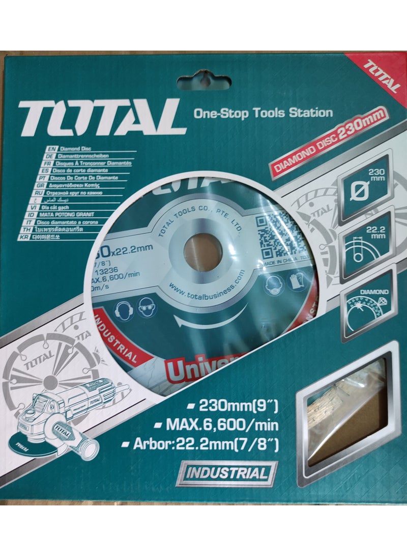 TOTAL Diamond cutting tool for concrete andmarble and granite, 9-inch - Image 2