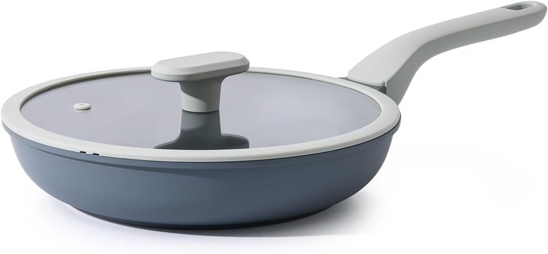PRICUSIS Nonstick Ceramic Frying Pan with Lid, Non Toxic Skillet, Healthy Egg Pan Nonstick Omelet Pan Chef's Pan, PTFE PFOA & PFAS Free, Induction Compatible (8Inch W/L) - Image 1