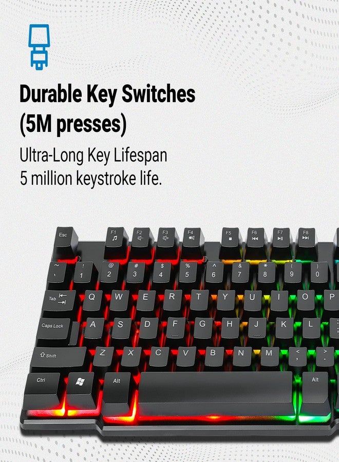 MANHATTAN RGB LED USB Gaming Keyboard - Full Size, Rainbow Backlight, Spill-Resistant, Quiet Keystrokes, 12 Multimedia Function Keys, for Computer, PC, Desktop, Gamer - 3 Yr Mfg Warranty - 180603 - Image 5