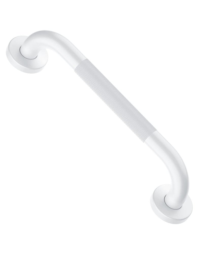 ZUEXT 12 Inch Oil Rubbed White Shower Grab Bar w/Anti Slip Grip, ZUEXT Stainless Steel Bath Grab Bar,Bathroom Balance Bar, Wall Mount Safety Handrail Support, Handicap Injury Elderly Senior Assist Handle - Image 1